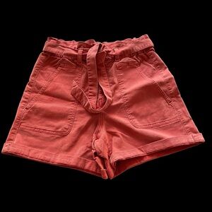 Loft Women’s High Waist Shorts With Tie Red Size S